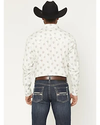 Rock & Roll Denim Men's Floral Print Long Sleeve Snap Stretch Western Shirt