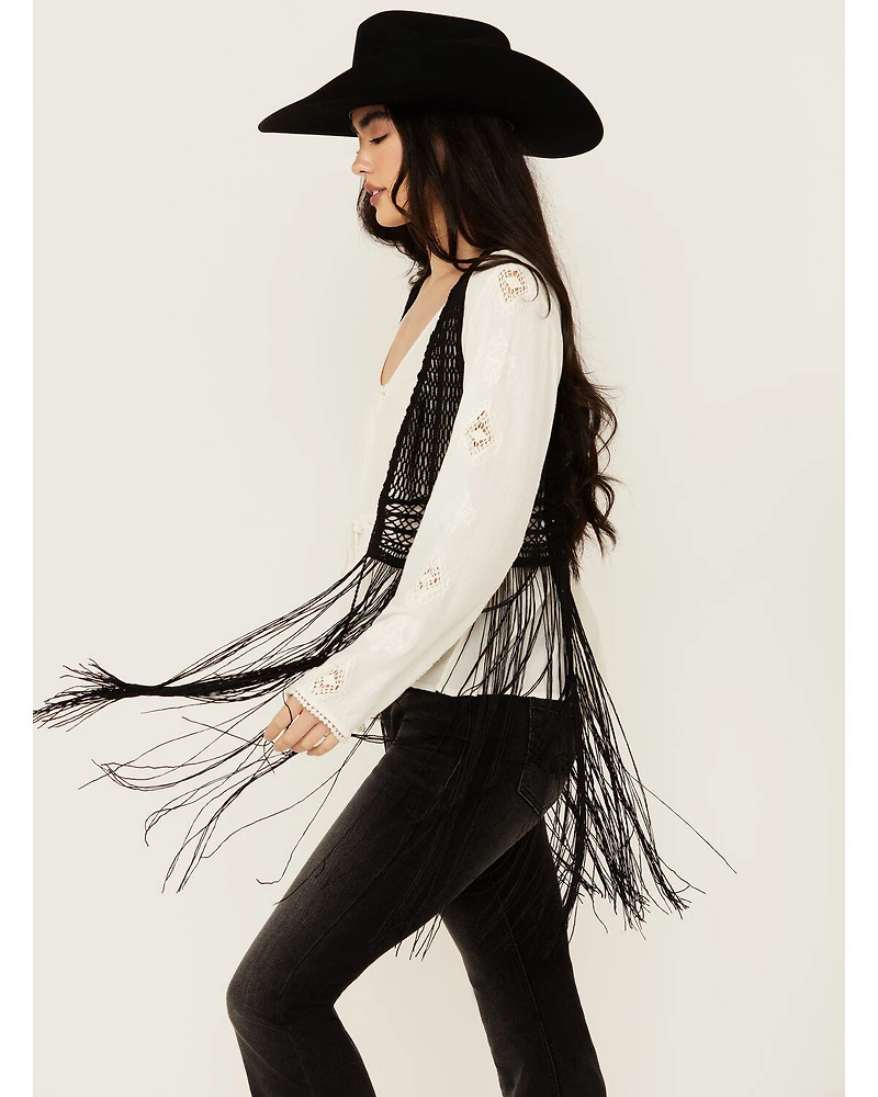 Idyllwind Women's Hawls Crochet Fringe Vest