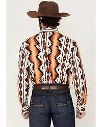 Wrangler Men's Checotah Southwestern Print Long Sleeve Snap Western Shirt
