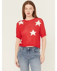 Rock & Roll Denim Women's Star Short Sleeve Sweater Tee