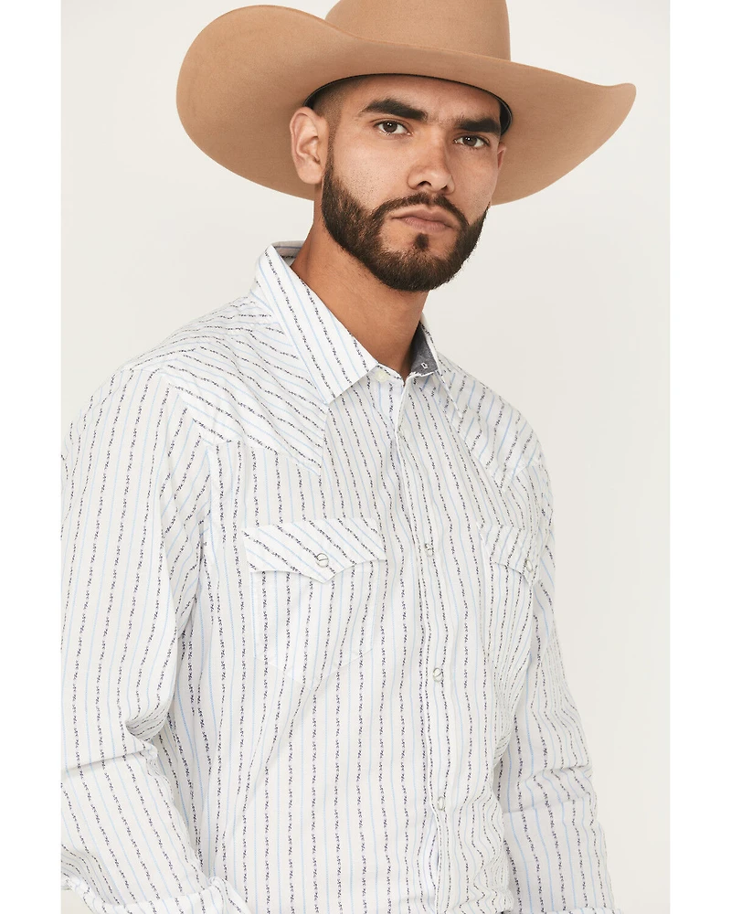 Cody James Men's Wild West Striped Long Sleeve Snap Western Shirt
