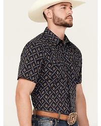 Gibson Trading Co Men's Floral Geo Print Short Sleeve Snap Shirt