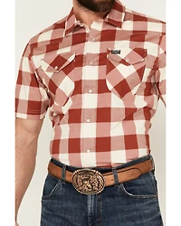 Kimes Ranch Men's Malcom Buffalo Plaid Print Short Sleeve Pearl Snap Western Shirt