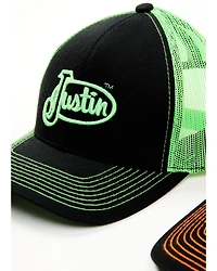 Justin Men's Assorted Embroidered Neon Logo Mesh Back Trucker Cap