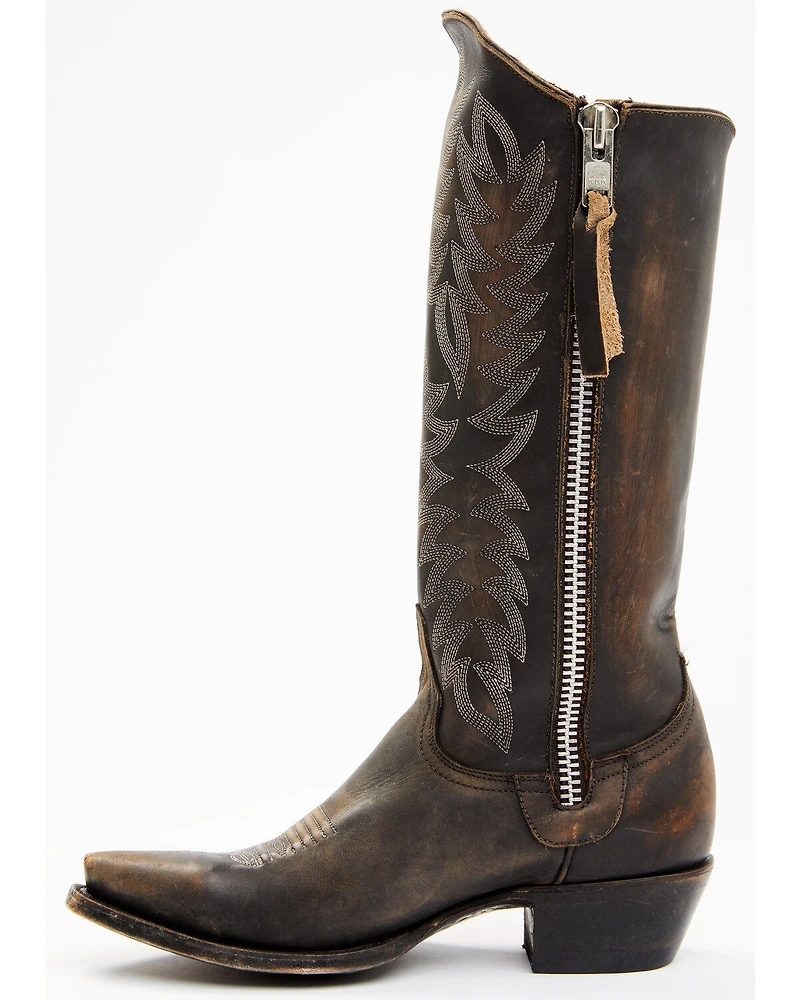 Idyllwind Women's Latigo Side Zip Distressed Tall Western Boot - Snip Toe