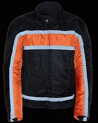 Milwaukee Leather Men's Reflective Stripe Racer Jacket - 4X