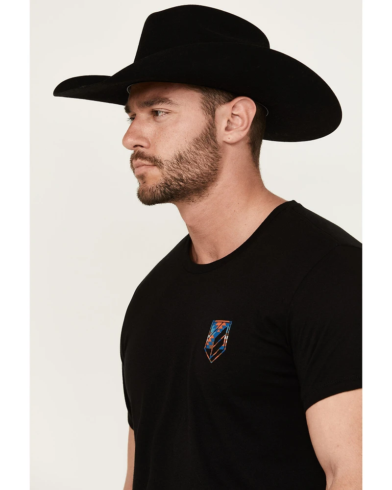 RANK 45® Men's Southwestern Print Bull Logo Short Sleeve Graphic T-Shirt