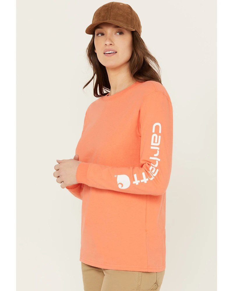 Carhartt Women's Loose Fit Heavyweight Long Sleeve Logo Graphic Work Tee