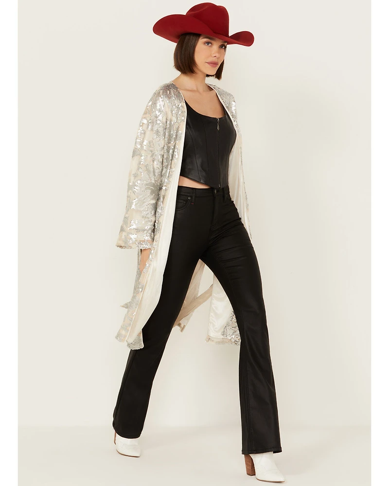 Sadie & Sage Women's Aura Sequin Floral Kimono