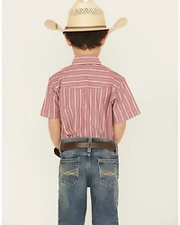 Ely Walker Boys' Striped Short Sleeve Snap Western Shirt