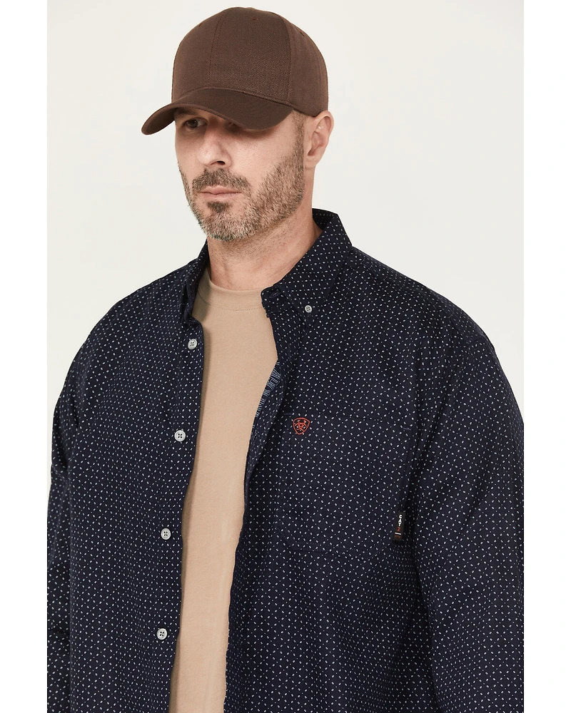 Ariat Men's FR Lever Printed Long Sleeve Button-Down Work Shirt