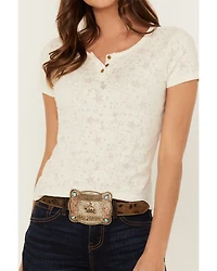Shyanne Women's Lovell Star Burnout Henley Tee