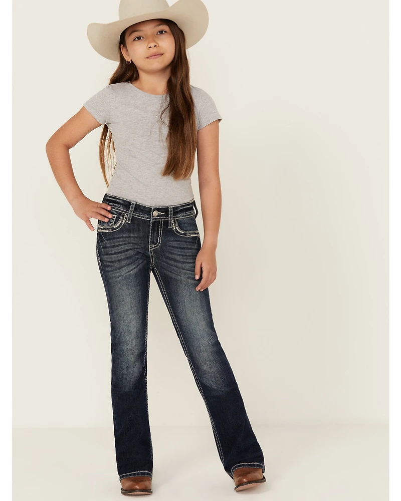 Grace LA Girls' Dark Wash Bootcut Denim Jeans
