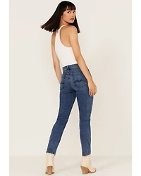 7 For All Mankind Mid Wash Josefina Formosa Cuffed Skinny Jeans