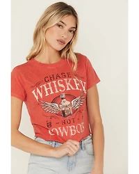 Shyanne Women's Chase Whiskey Not Cowboys Short Sleeve Cropped Graphic Tee