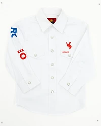 Rodeo Clothing Boys' USA Long Sleeve Pearl Snap Western Shirt