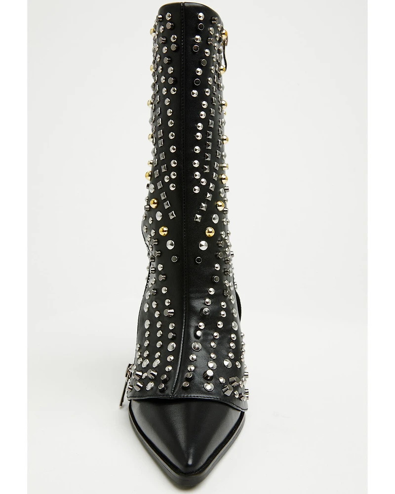 Azalea Wang Women's Hematine Studded Fashion Boots - Snip Toe