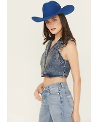 Rock & Roll Denim Women's Fringe Concho Vest