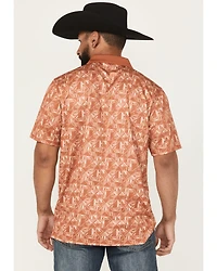 RANK 45® Men's Uptown Southwestern Print Short Sleeve Button-Down Polo Shirt