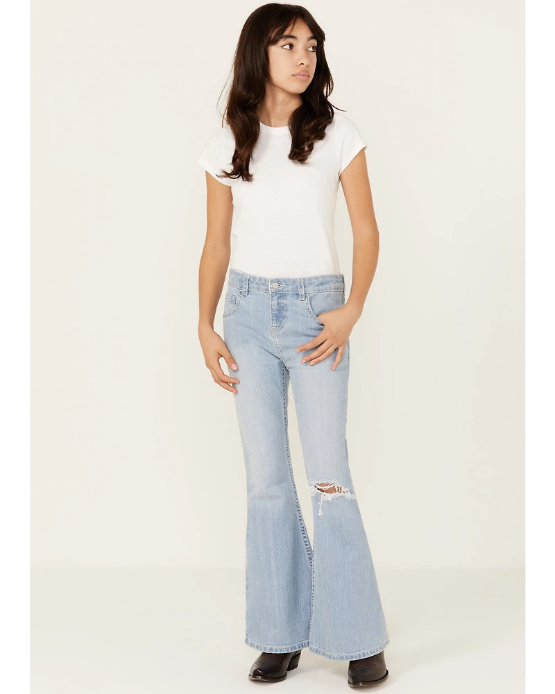 Shyanne Girls' Destructed Knee Flare Jeans