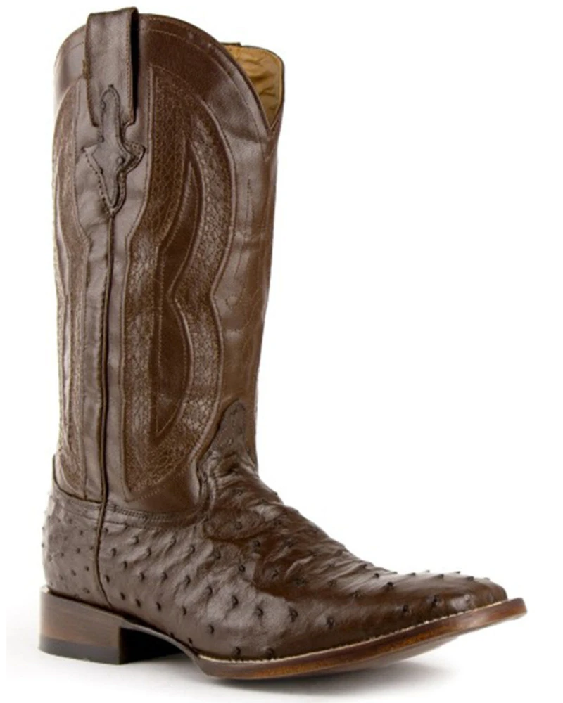 Ferrini Men's Full Quill Ostrich Exotic Western Boots