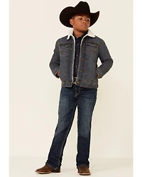 Wrangler Boys' Rustic Sherpa Lined Denim Jacket