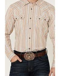 Cody James Men's Tough Guy Dobby Striped Print Long Sleeve Snap Western Shirt