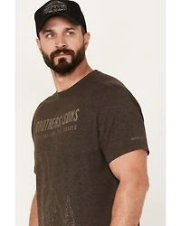Brothers and Sons Men's Mountain Base Embroidered Short Sleeve Graphic T-Shirt