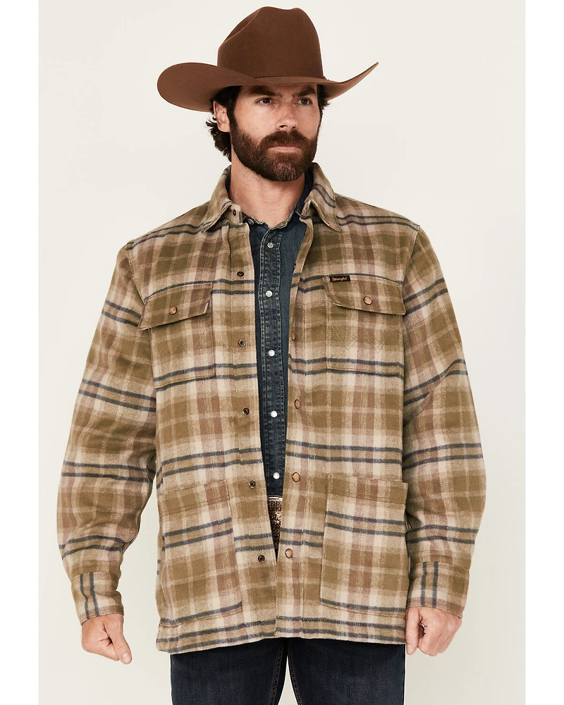 Wrangler Men's Plaid Print Quilted Jacket
