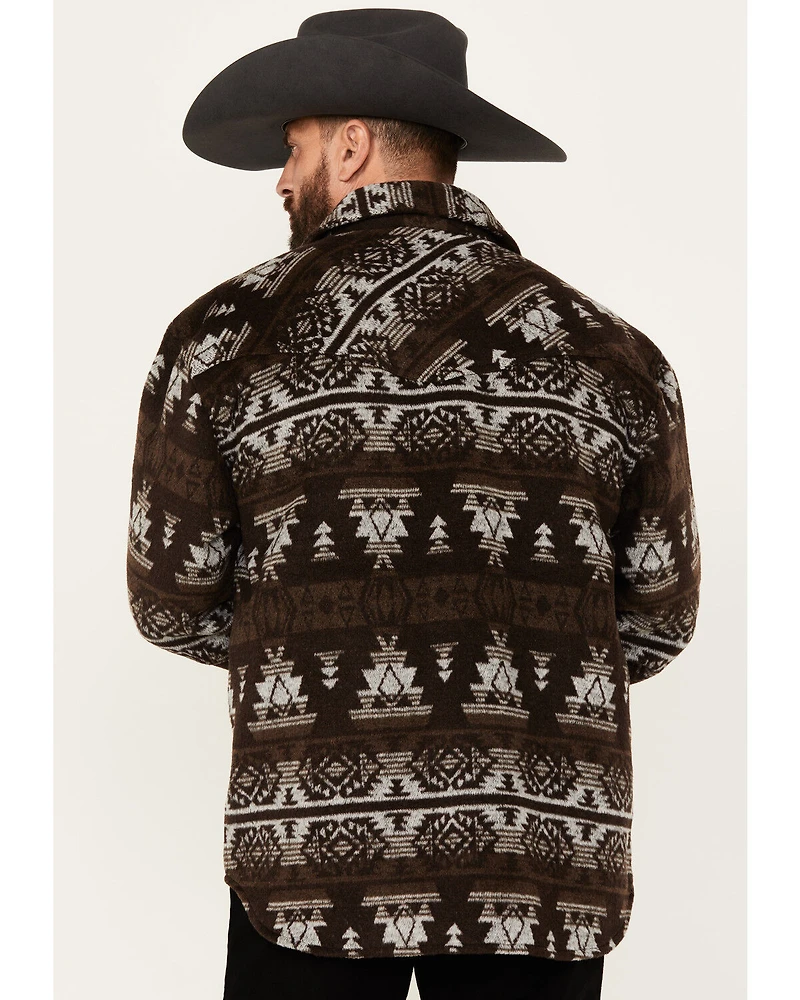 Outback Trading Co. Men's Brown Hudson Southwestern Print Long Sleeve Heavy Snap Western Shirt