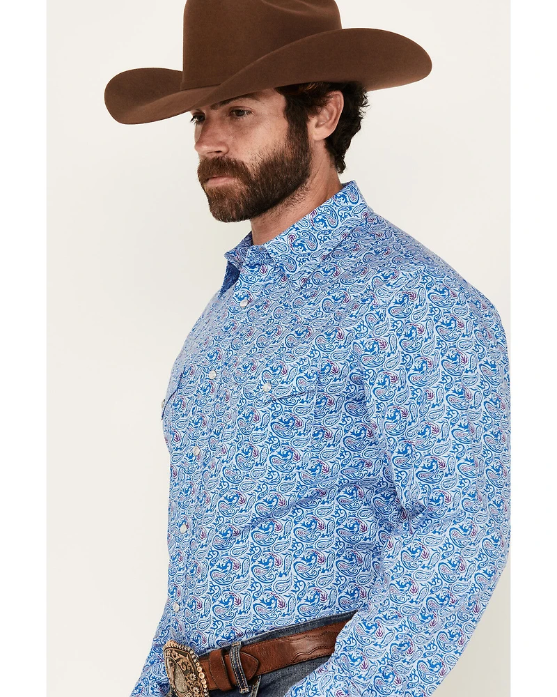 Wrangler 20X Men's Paisley Print Long Sleeve Snap Stretch Western Shirt