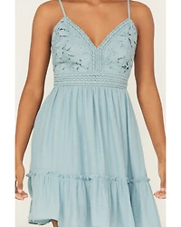 Shyanne Women's Bustier Tie Back Lace Mini Dress