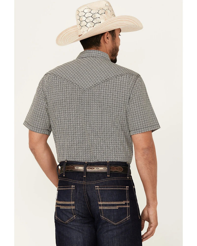 Cody James Men's Pool Party Geo Print Short Sleeve Snap Western Shirt