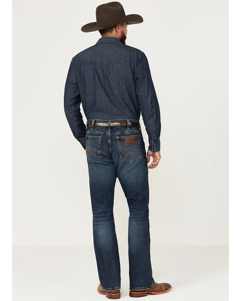 Wrangler Retro Men's Elwick Dark Wash Slim Bootcut Stretch Denim Jeans