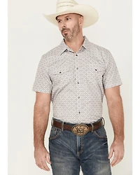 Gibson Trading Co Men's Purple Hazed Medallion Print Short Sleeve Pearl Snap Western Shirt