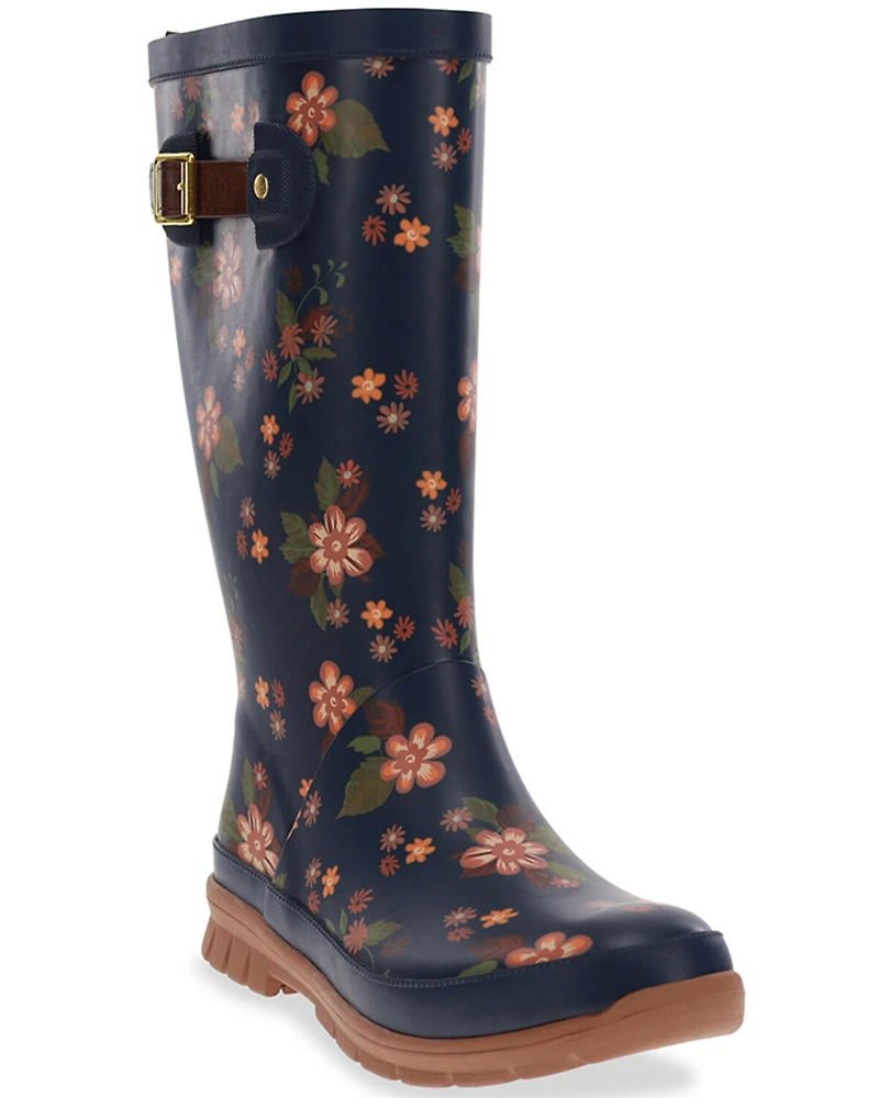 Western Chief Women's Country Bloom Tall Rain Boots - Round Toe