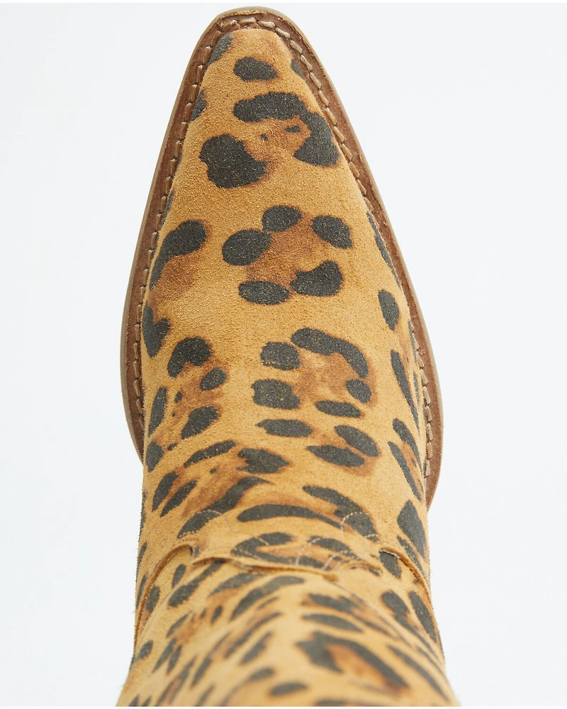 Dingo Women's Diva Leopard Print Thigh High Western Boots - Snip Toe