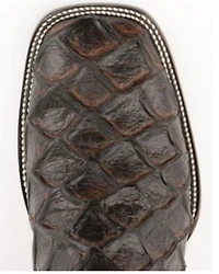 Ferrini Men's Bronco Brown Pirarucu Print Western Boots - Broad Square Toe