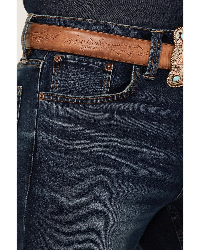 Blue Ranchwear Men's Bandera Wash Bronson Slim Straight Stretch Denim Jeans