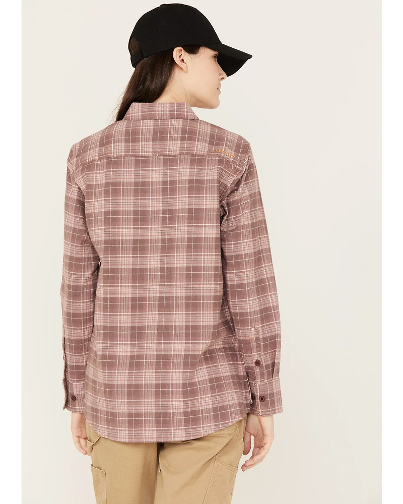 Ariat Women's Rebar Flannel Long Sleeve Button Down Plaid Work Shirt