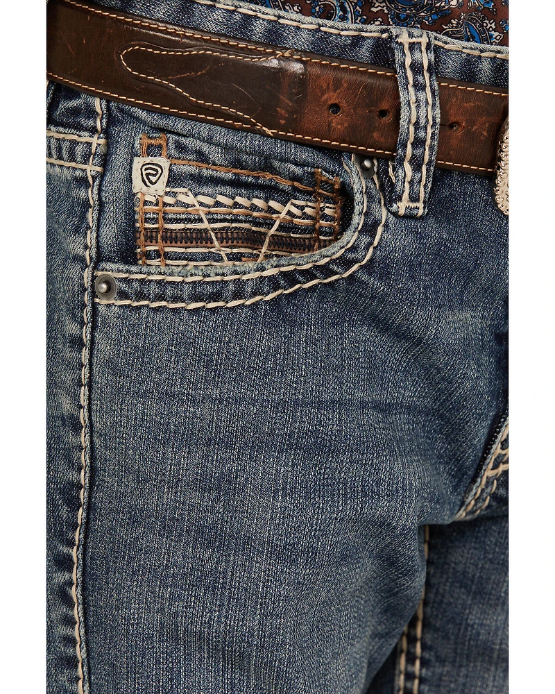 Rock & Roll Denim Boys' Medium Wash Bootcut Stretch Jeans