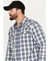 Moonshine Spirit Men's Rattler Plaid Print Long Sleeve Western Snap Shirt