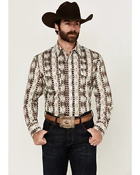Wrangler Men's Checotah Southwestern Print Long Sleeve Snap Western Shirt
