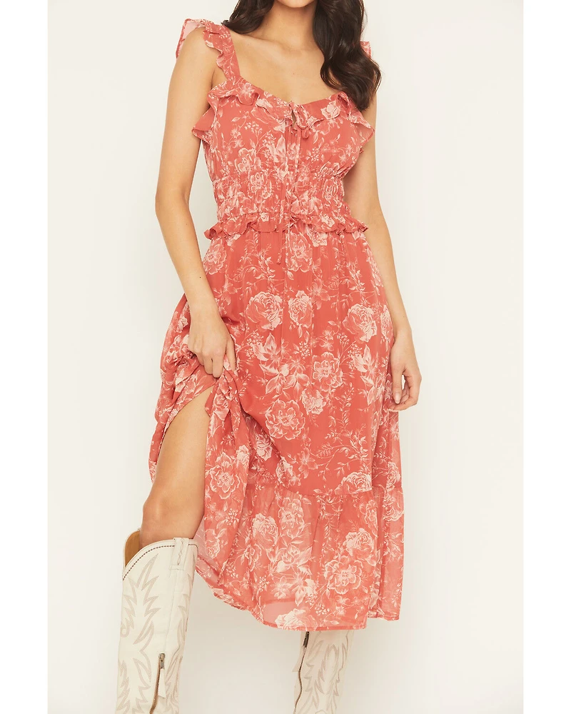 Ash & Violet Women's Floral Print Midi Dress