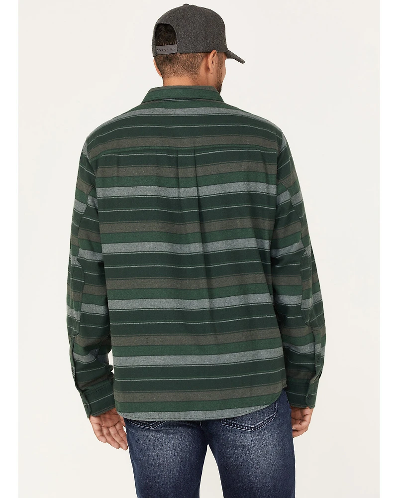 Brothers and Sons Men's Novelty Striped Long Sleeve Button Down Western Flannel Shirt