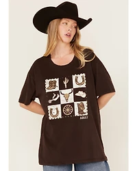 Ariat Women's Checkered Boyfriend Fit Short Sleeve Graphic Tee