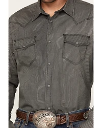 Moonshine Spirit Men's Country Night Striped Long Sleeve Western Snap Shirt