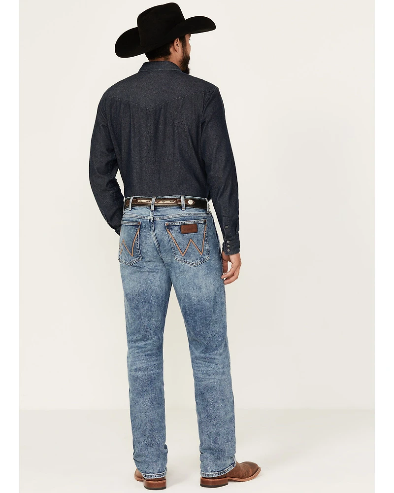 Wrangler Retro Men's Medium Wash Applewood Slim Straight Stretch Denim Jeans