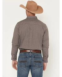 RANK 45® Men's Kings Canyon Micro Geo Print Long Sleeve Button-Down Stretch Western Shirt