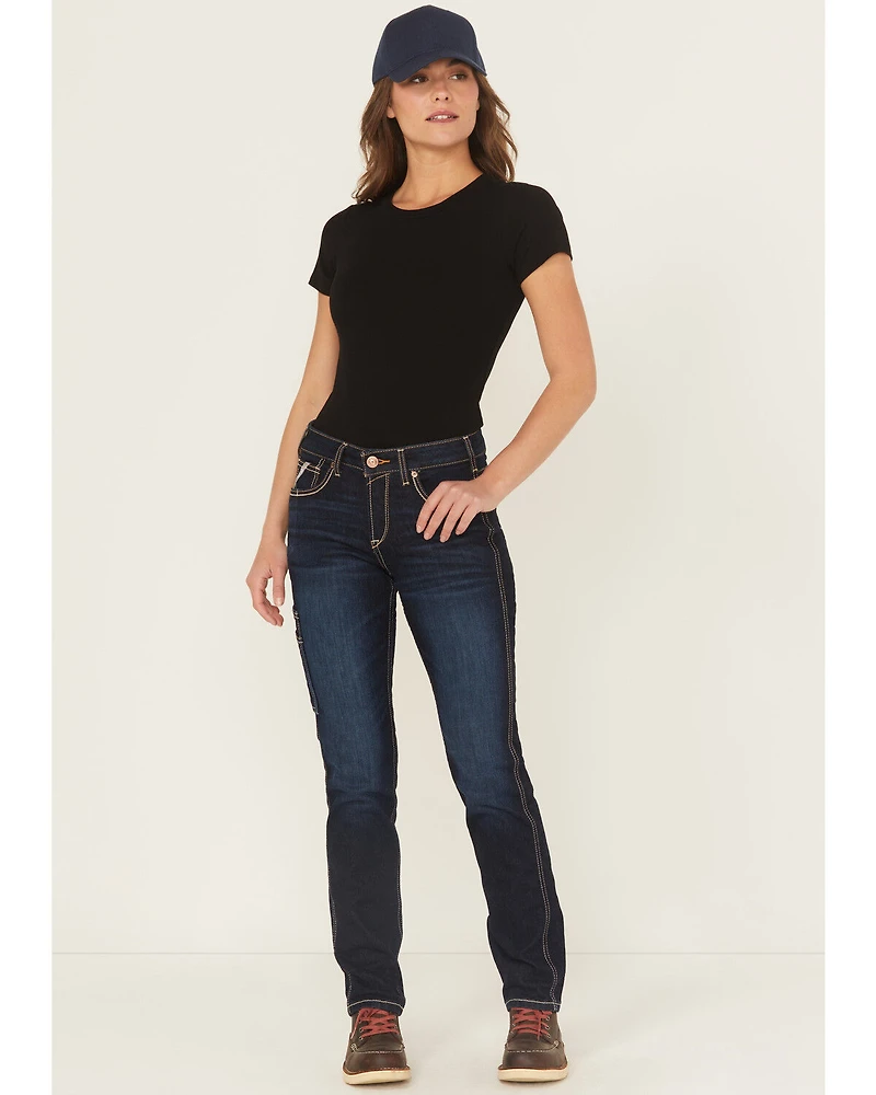Ariat Women's Rebar Perfect Rise Work Flex Riviter Slim Leg Jeans